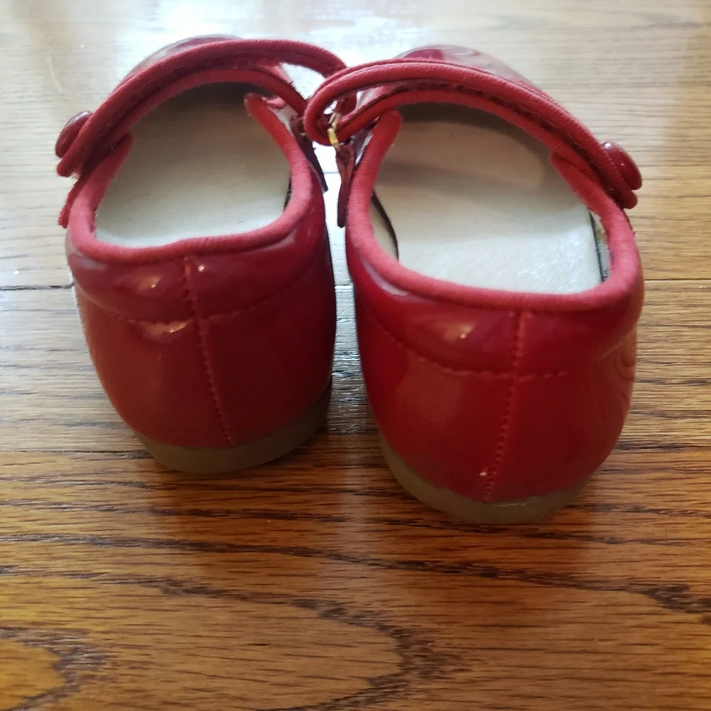 Sole Play Button Mary Jane Red Patent Shoes